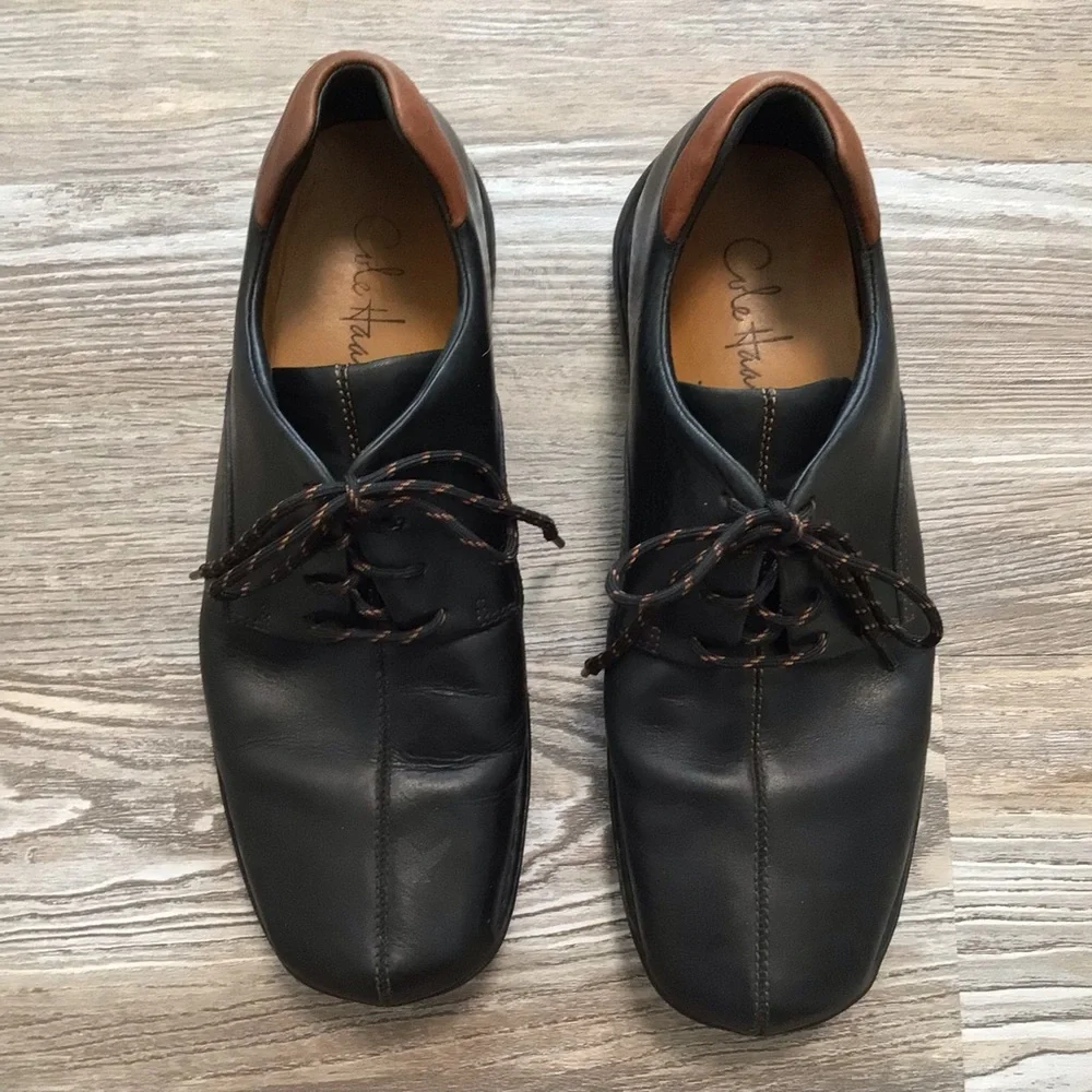 Cole Haan Black Zeno Oxford Lace Up Casual Shoe 10